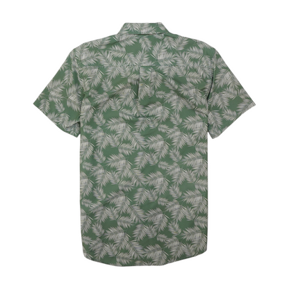 Green Tropical Short Sleeve Button Down