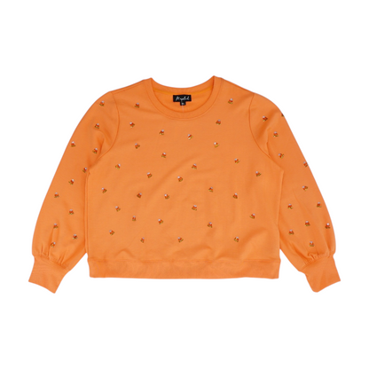 Orange Graphic Sweatshirt Pullover
