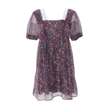Black Floral Mini Dress
