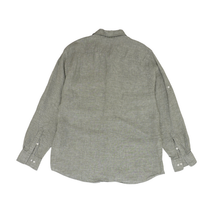 Green Solid Long Sleeve Button Down