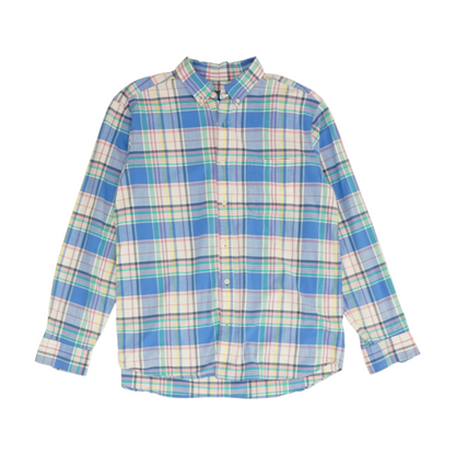 Blue Plaid Long Sleeve Button Down