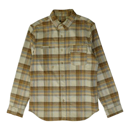 Beige Plaid Flannel Button Down