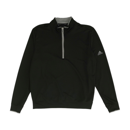 Black Solid 1/4 Zip Pullover