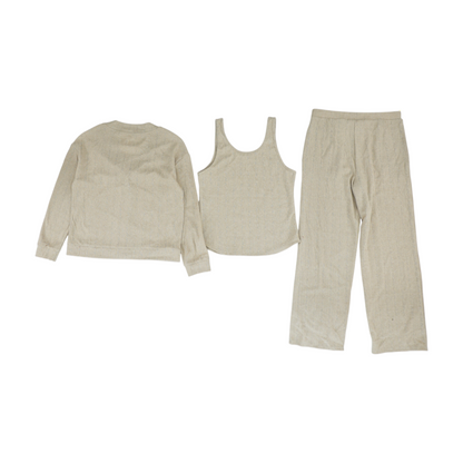 Tan Solid Pant Set