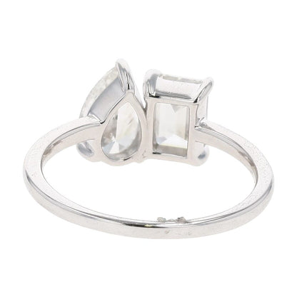 2 Ct 14K White Gold Lab Grown Diamond Toi Et Moi Engagement Ring