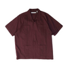 Maroon Solid Short Sleeve Button Down