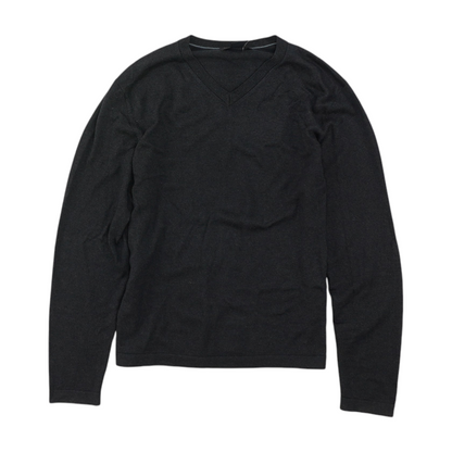 Gray Solid Pullover Sweater