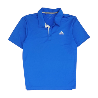 Blue Solid Short Sleeve Polo