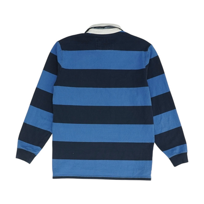 Blue Striped Long Sleeve Polo