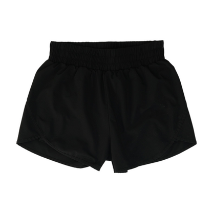 Black Solid Active Shorts