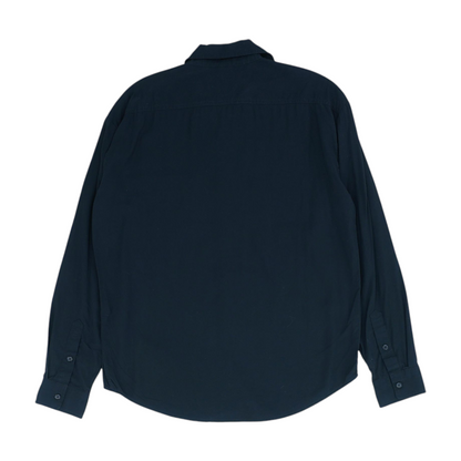 Black Solid Long Sleeve Button Down