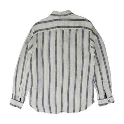 White Striped Long Sleeve Button Down