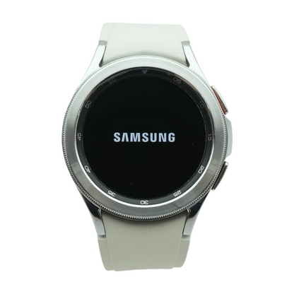 42mm Galaxy Watch4 Classic Silver Smartwatch White Band S/M