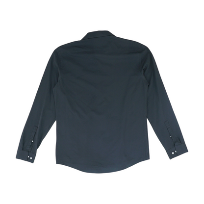 Black Solid Long Sleeve Button Down