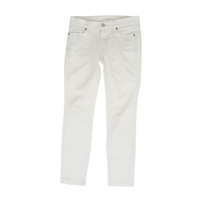 White Solid Skinny Leg Jeans