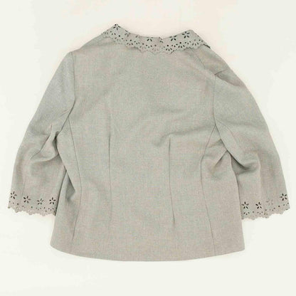 Gray Solid Blazer Set