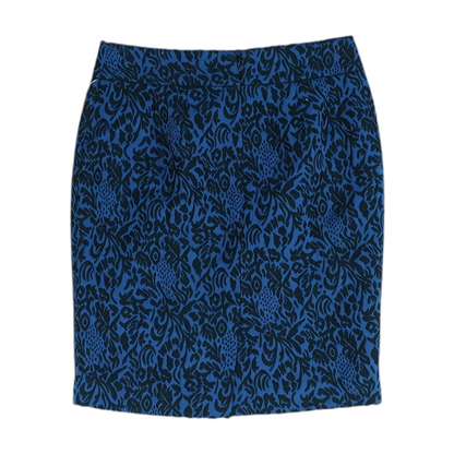 Blue Petite Print Mini Skirt