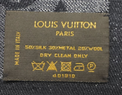 Black Monogram Shine Shawl