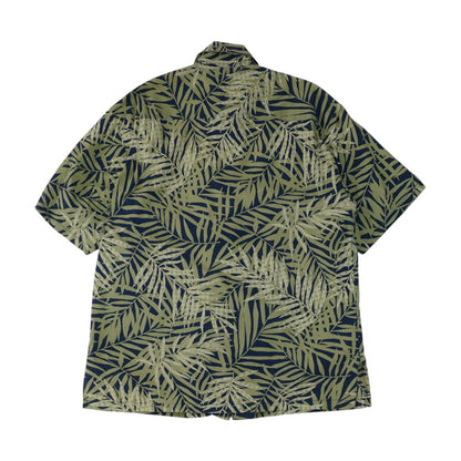 Navy Tropical Short Sleeve Button Down