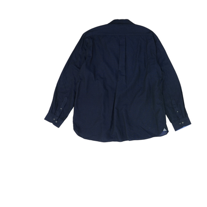 Navy Geometric Long Sleeve Button Down