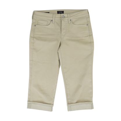 Tan Solid 5-Pocket Capris