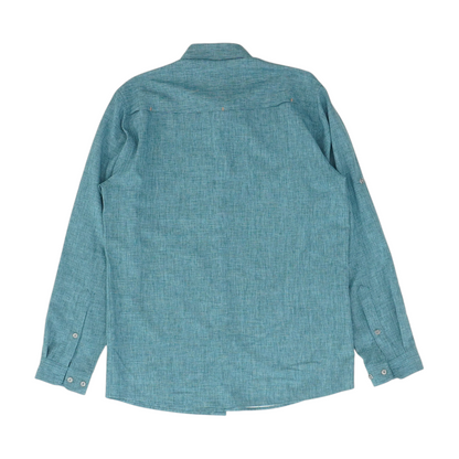 Teal Solid Long Sleeve Button Down