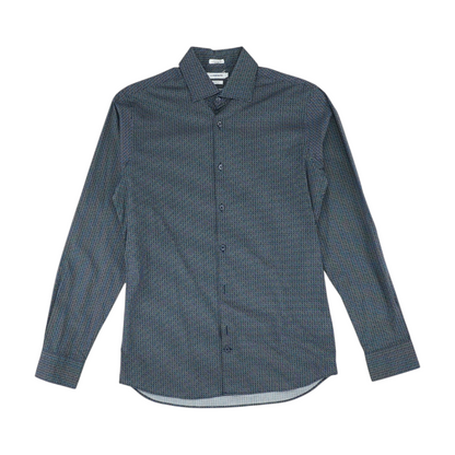 Navy Polka Dot Long Sleeve Button Down