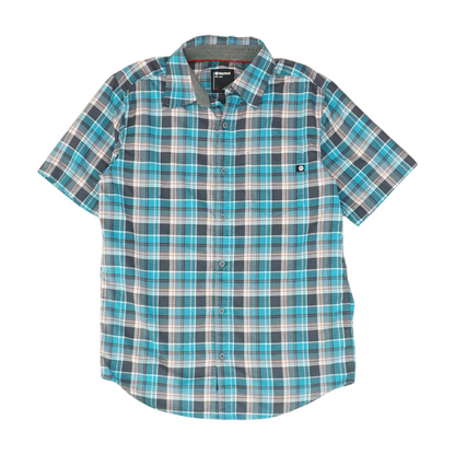 Blue Plaid Short Sleeve Button Down