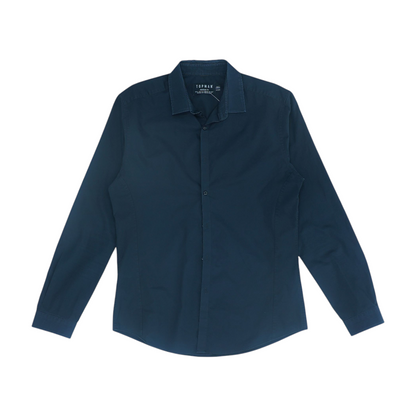 Black Solid Long Sleeve Button Down