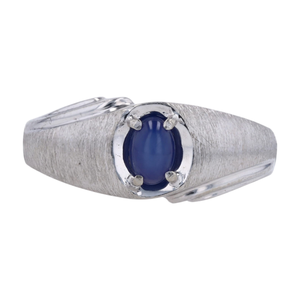10K White Gold Blue Stone Fashion Ring