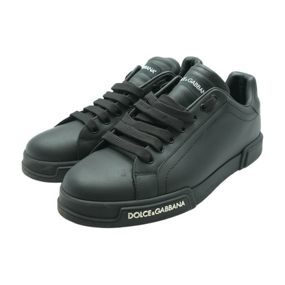 Black Low Top Leather Sneakers