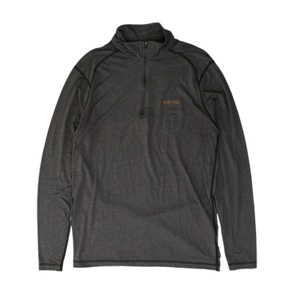 Gray Solid 1/4 Zip Pullover
