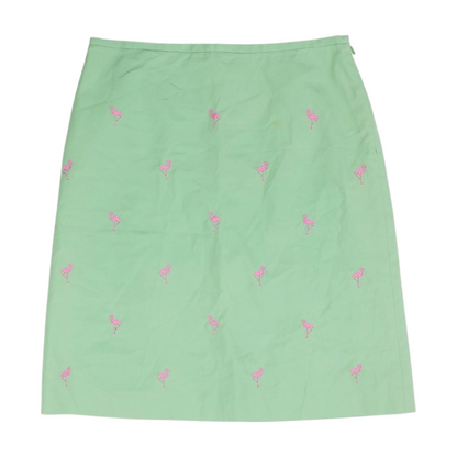 Green Print Mini Skirt
