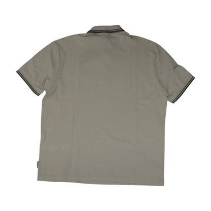 Beige Solid Short Sleeve Polo