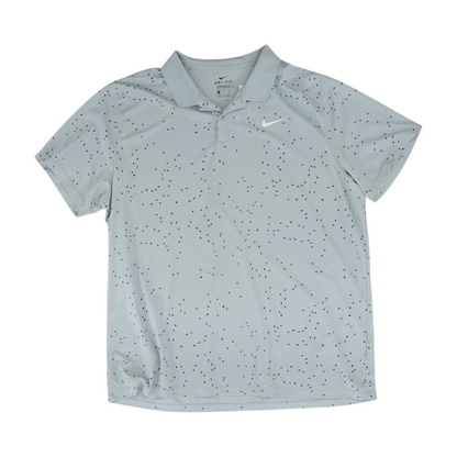 Gray Print Short Sleeve Polo