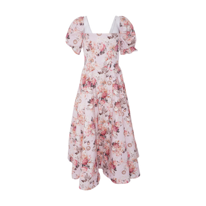 Pink Floral Midi Dress