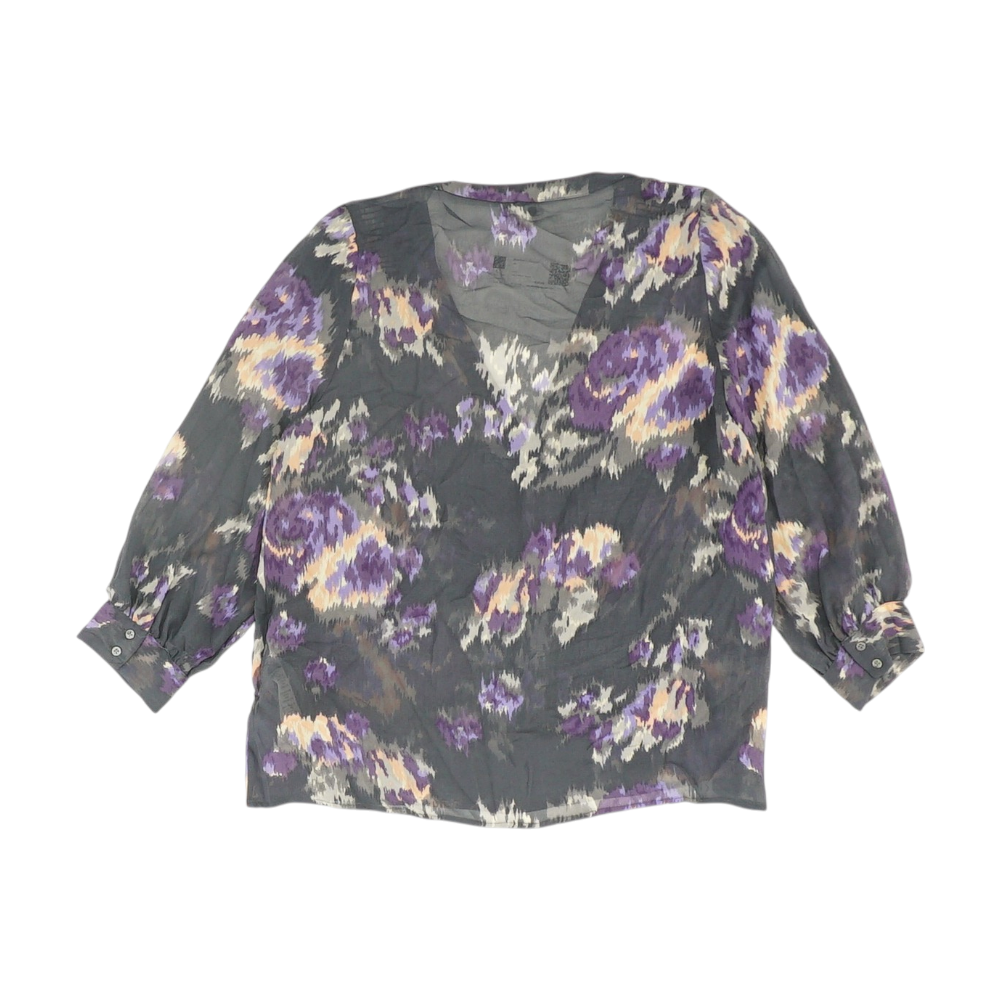 Charcoal Print Blouse
