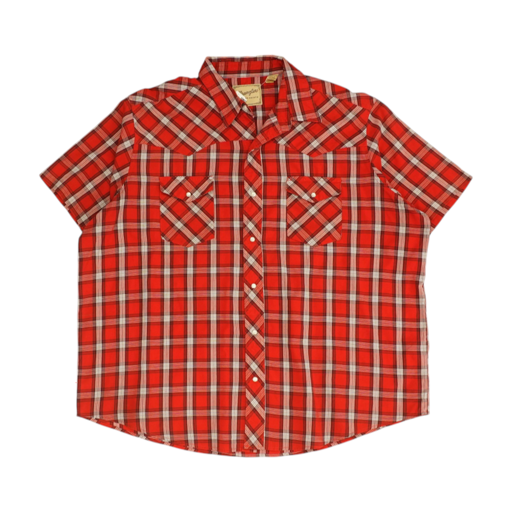 Red Plaid Short Sleeve Button Down