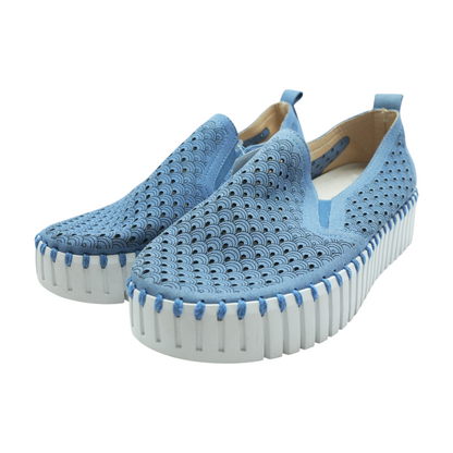 Blue Slip-On Flats
