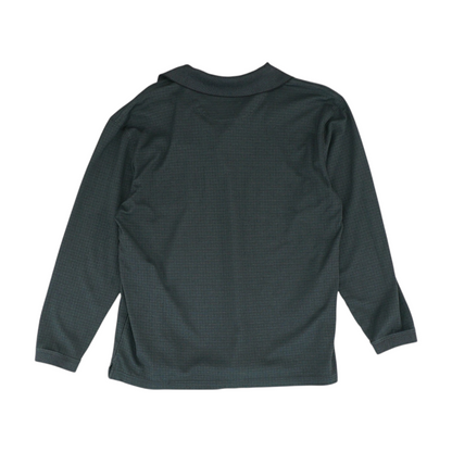 Charcoal Solid Long Sleeve Polo