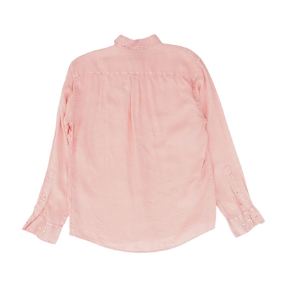 Pink Solid Long Sleeve Button Down