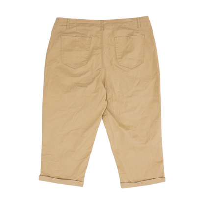 Tan Solid Chino Capris