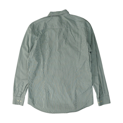 Green Striped Long Sleeve Button Down