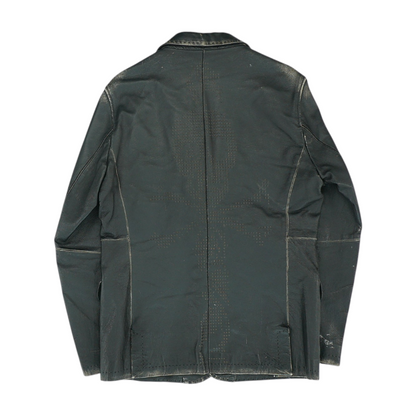 Black Solid Leather Jacket