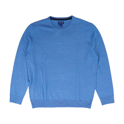 Blue Solid Pullover Sweater