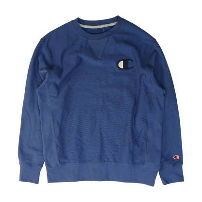 Blue Solid Sweatshirt Pullover