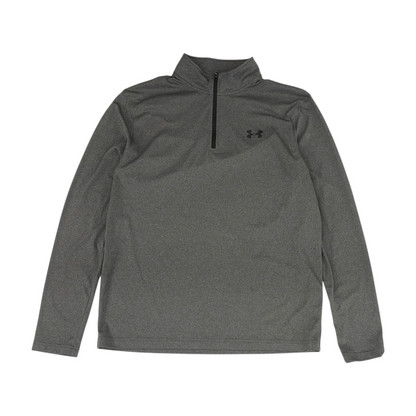 Gray Solid 1/4 Zip Pullover
