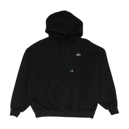 Black Solid Hoodie Pullover