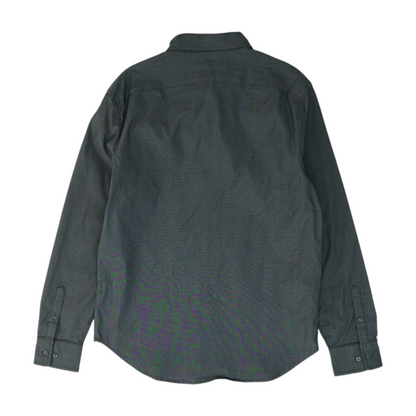 Gray Solid Long Sleeve Button Down