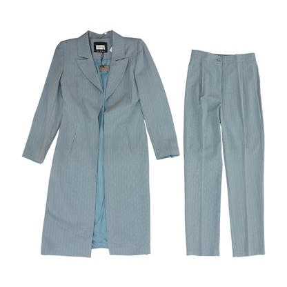 Blue Striped Pant Suit